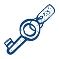 Key with tag icon. Design elements in hand drawn style Royalty Free Stock Photo