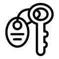 Key with tag icon showing access and security Royalty Free Stock Photo