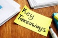 Key takeaways. Memo stick and pepers Royalty Free Stock Photo