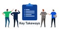 Key takeways important notes list point of conclusion Royalty Free Stock Photo