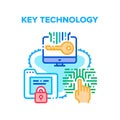 Key Technology Cyber System Vector Concept Color Royalty Free Stock Photo