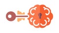 Key to Brain Function: Decoding Cognitive Secrets, vector design Generative AI Royalty Free Stock Photo