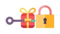 Key to the Gift: Unlocking Surprises and Rewards, vector design Generative AI Royalty Free Stock Photo
