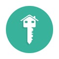 key to the house icon in Badge style with shadow Royalty Free Stock Photo