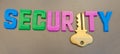 Key to security: company logo ? Royalty Free Stock Photo