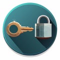 Key to Security Flat Design Icon Royalty Free Stock Photo