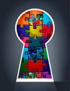 The Key to Solving the Colorful Puzzle Royalty Free Stock Photo