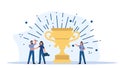 Key to success in business is achieving goals and earning recognition for your achievements through strong leadership and Royalty Free Stock Photo