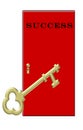 Key to Success - Gold Key Red Door Royalty Free Stock Photo