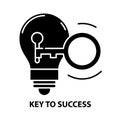 key to success icon, black vector sign with editable strokes, concept illustration Royalty Free Stock Photo