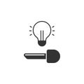 Creative light bulb idea concept with padlock symbol. Key of idea. Business ideas.Vector illustration. Royalty Free Stock Photo