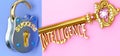 Key to success is Intelligence - to win in work or life you need to focus on Intelligence, it opens the doors that lead to Royalty Free Stock Photo