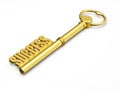 Key to success made of gold isolated Royalty Free Stock Photo