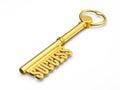 Key to success made of gold Royalty Free Stock Photo