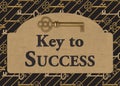 Key to Success sign with gold keys Royalty Free Stock Photo