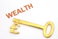 Key to wealth - pounds Royalty Free Stock Photo