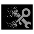 White Dissolved Pixel Halftone Key Tools Icon