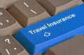 Key for travel insurance Royalty Free Stock Photo