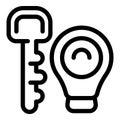 Key unlocking a light bulb representing finding a solution Royalty Free Stock Photo
