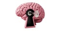Key unlocking the secrets of the human brain Royalty Free Stock Photo