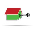 Key unlocks the house color vector