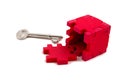 Key unlocks puzzle Royalty Free Stock Photo