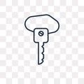 Key vector icon isolated on transparent background, linear Key t Royalty Free Stock Photo