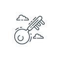 key vector icon isolated on white background. Outline, thin line key icon for website design and mobile, app development. Thin Royalty Free Stock Photo