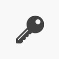 Key vector icon, private keyword password login sign, Flat design sign for web, website, mobile app. Isolated on white