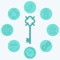 Key vector icon sign symbol Royalty Free Stock Photo