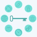 Key vector icon sign symbol Royalty Free Stock Photo