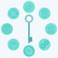Key vector icon sign symbol Royalty Free Stock Photo