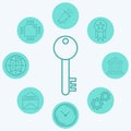 Key vector icon sign symbol Royalty Free Stock Photo