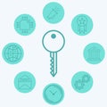 Key vector icon sign symbol Royalty Free Stock Photo