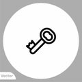Key vector icon sign symbol Royalty Free Stock Photo