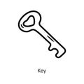 Key vector outline Icon Design illustration. Gaming Symbol on White background EPS 10 File Royalty Free Stock Photo