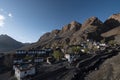 Key Village close to Kye Gompa or Key monsatery the largest and oldest monastery close to the Spiti River Royalty Free Stock Photo