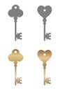 Key vintage heart shape Royalty Free Stock Photo