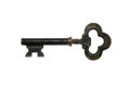 Key vintage open copper metal isolated