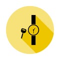 key watch icon in long shadow style