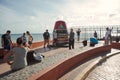 The Key West Buoy sign marking the southernmost point of USA Royalty Free Stock Photo