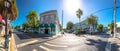 Key West famous Duval street panoramic view, south Florida Keys Royalty Free Stock Photo