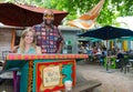 Hostess in Blue Heaven Cafe in Key West