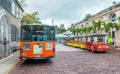 KEY WEST, FL - FEBRUARY 21, 2016: Old trolley on a peaceful afternoon. Key West is a famous attraction in Florida