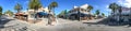 KEY WEST, FL - FEBRUARY 2016: Tourists along city streets, panoramic view. Key West is a major tourist destination in Florida Royalty Free Stock Photo