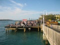 Key West, Florida - April 5, 2007: Tourists gather on Mallory Square to enjoy Sunset Celebration Royalty Free Stock Photo