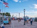 Key West, Florida - August 2019 : People awaits sunset at Mallory Square in Key West, USA. This place is the most popular sunset