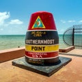 The Key West, Florida Buoy sign marking the southernmost point Royalty Free Stock Photo