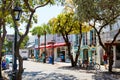 KEY WEST, FLORIDA USA - APRIL 13, 2015: The historic and popular center and Duval Street in downtown Key West. Royalty Free Stock Photo