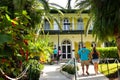 People Visit Ernest Hemingway Home in Key West, Florida